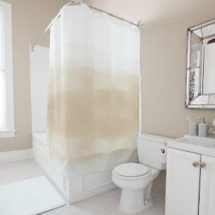 Cortina Para Box Cream Khaki White Ombre Watercolor