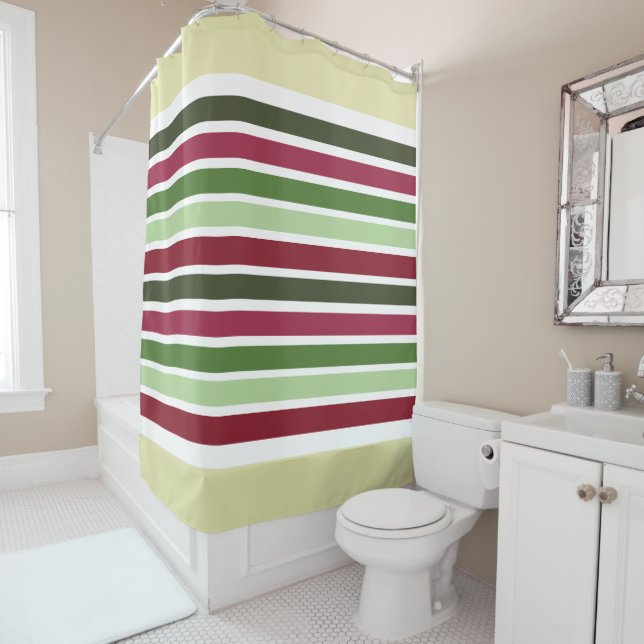 Cortina Para Box Cream White Burgundy (In Situ)