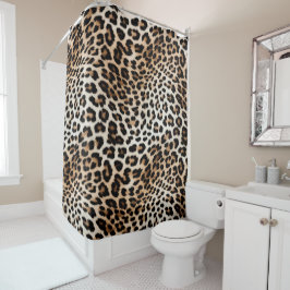 Cortina Para Box Creme Black Leopardo Print