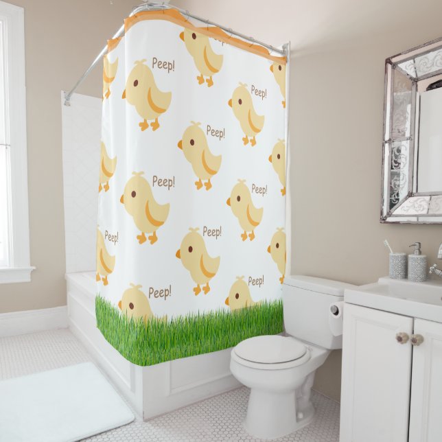 Cortina Para Box Crianças Pintinhos Amarelas Cuecas (In Situ)