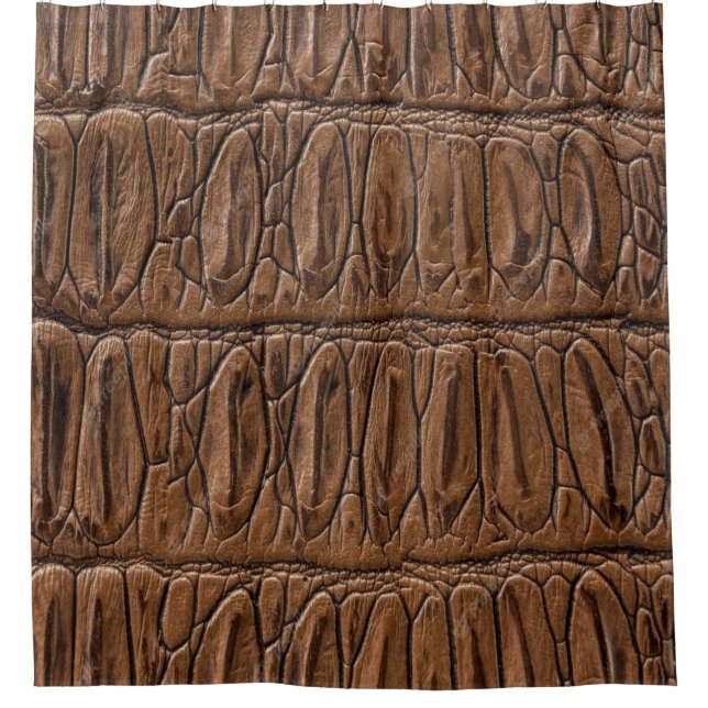 Cortina Para Box Crocodilo Marrom Elegante (Frente)