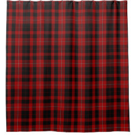 Cortina Para Box Cunningham Black e Red Tartan Chá Cortina