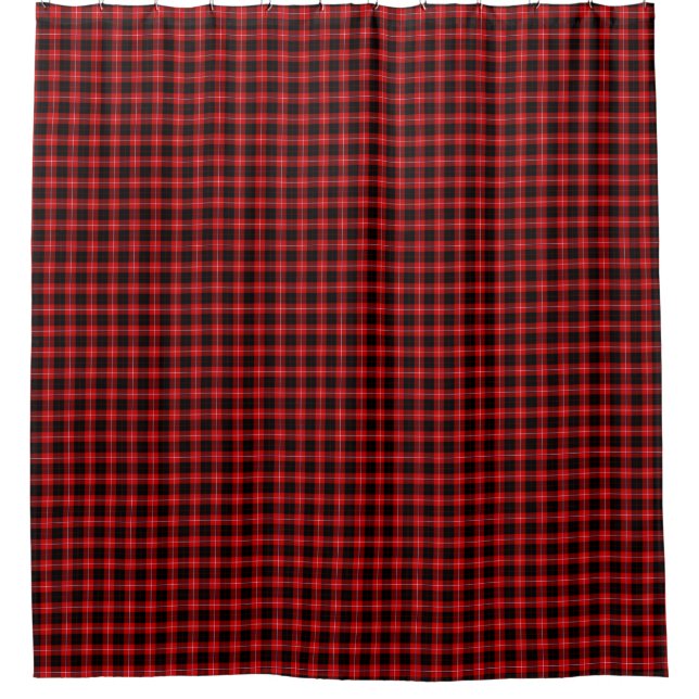 Cortina Para Box Cunningham Tartan Red Xadrez Negra (Frente)