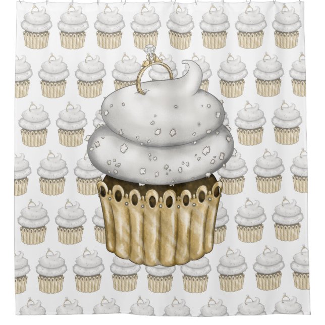 Cortina Para Box Cupcake Noivado doce (Frente)