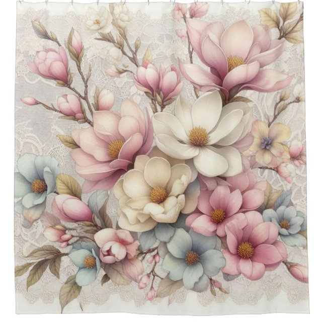 Cortina Para Box Cute chic girly floral and lace (Frente)