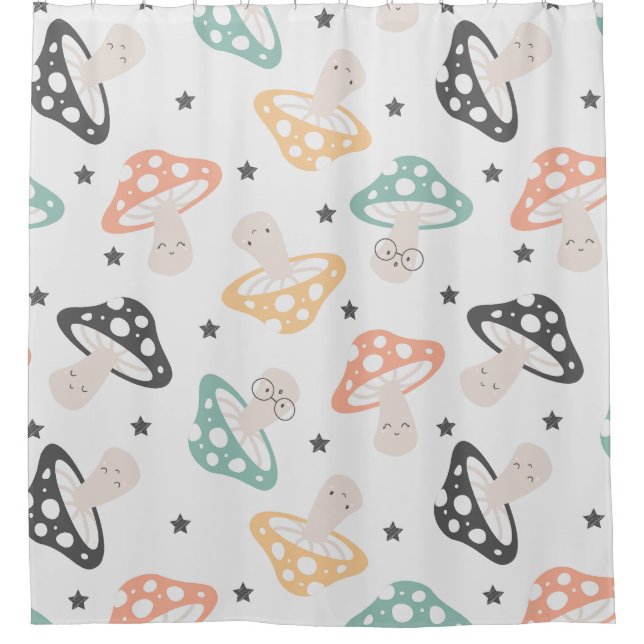 Cortina Para Box Cute Cogumelo Kawaii (Frente)