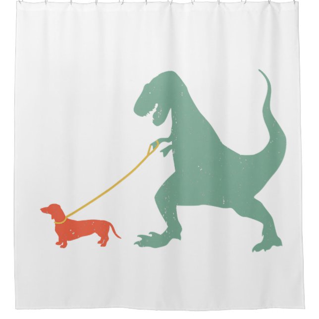 Cortina Para Box Cute Dachshund Dinosaur Funny Wiener Dog (Frente)