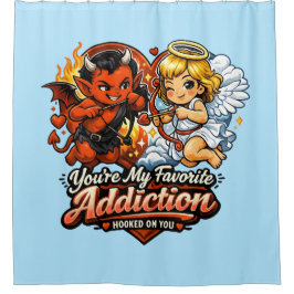Cortina Para Box Cute Devil & Angel Dia dos Namorados Amor Design