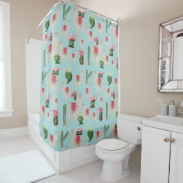 Cortina Para Box Cute Fiesta Llama & Cactus Pattern