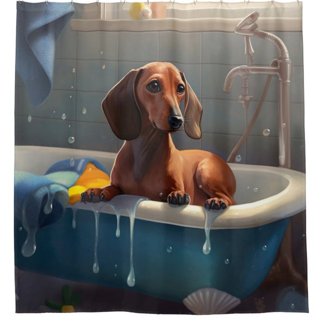 Cortina Para Box Dachshund Bathtime (Frente)