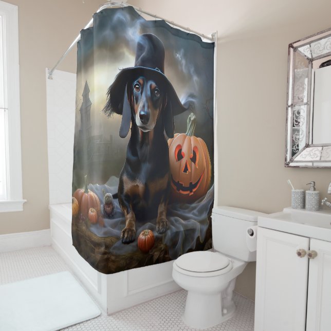 Cortina Para Box Dachshund Halloween Assustador (In Situ)