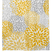 Dahlia Buquê - cinza amarelo-mostarda floral