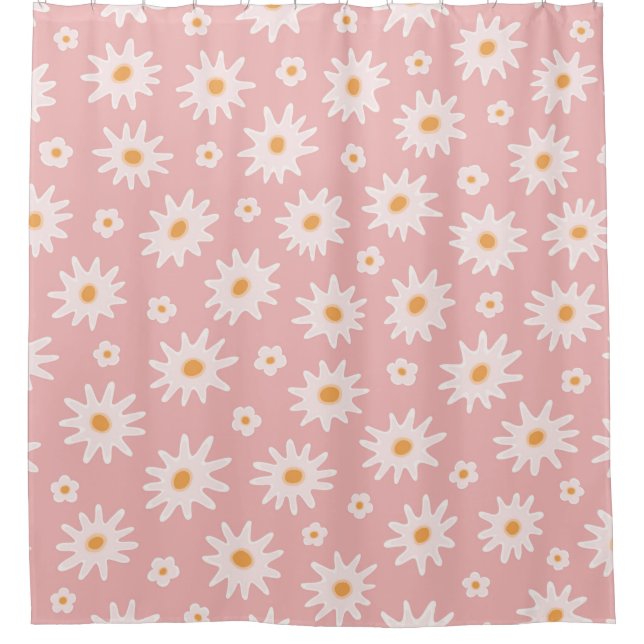 Cortina Para Box Daisy flowers seamless pattern. Floral backgrounda (Frente)