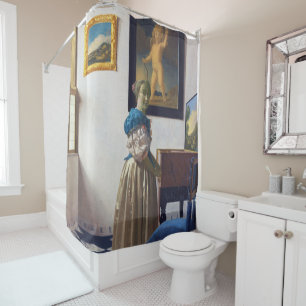 Cortina Para Box Dama em Pé ao Virginal, Johannes Vermeer