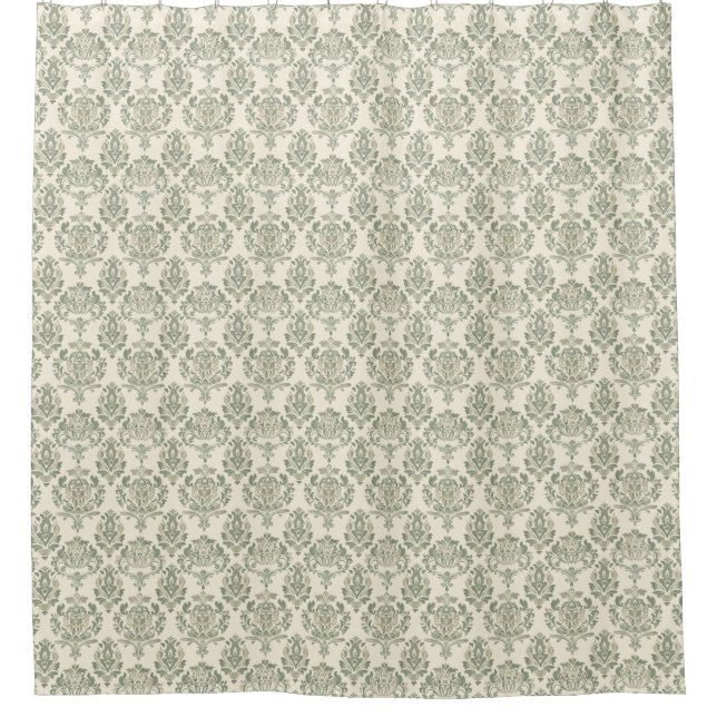 Cortina Para Box Damasco Verde (Frente)