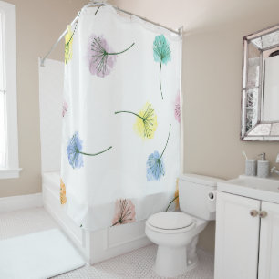 Cortina Para Box Dançarinos Padrão Floral de Aquarela