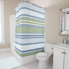 Cortina Para Box Dark Pastel Blue and Spring Rain Stripes