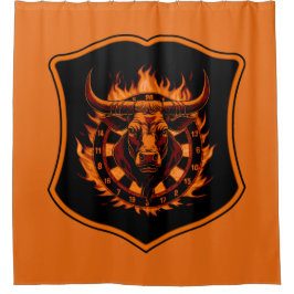Cortina Para Box Dartboard Wappen mit Stierkopf und Flammen Darts