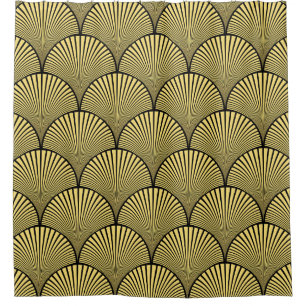 Cortina Para Box Deco de Arte Japonês: Black Dourado Design