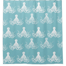 Cortina Para Box Decor náutico - Padrão Octopus