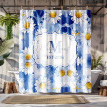 Decoração de Monograma de Margarida com Aquarela A