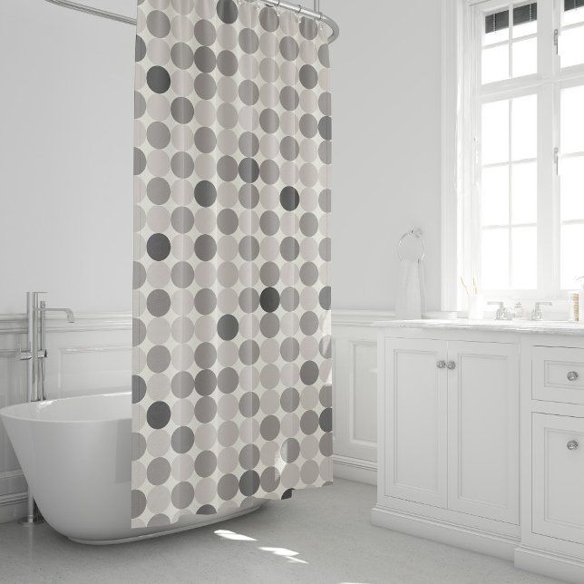 Cortina Para Box Decoração Moderna de Círculos Geométricos Cinza pa (Criador carregado)