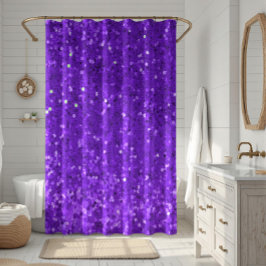 Cortina Para Box Deep Purple Glam Faux Glitter Pattern