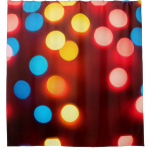 Cortina Para Box Defocused christmas lights. New Year bokeh. Abstra