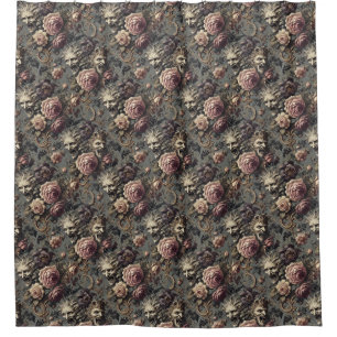 Cortina Para Box Demônios da Delinquência - Design Floral Gótica