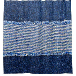 Cortina Para Box Densidade torn: tecido jeans azul.