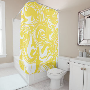 Cortina Para Box Derramar - Amarelo limão e branco