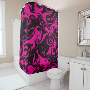 Cortina Para Box Derramar - Magenta e preto