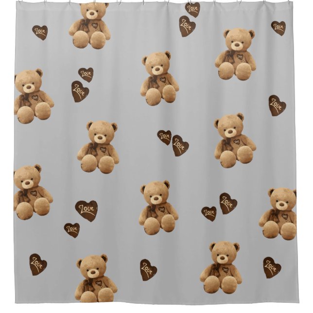 Cortina Para Box desenho animado de urso fofo (Frente)