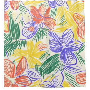 Cortina Para Box Desenho de Flor Silvestre Antiga (5)
