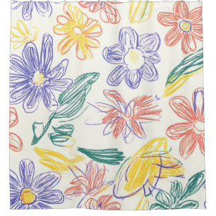 Cortina Para Box Desenho de Flor Silvestre Antiga (9)