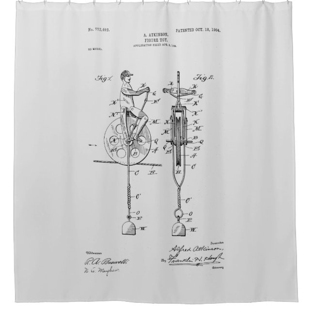 Cortina Para Box Desenho de Patentes do Antique Toy 1904 (Frente)