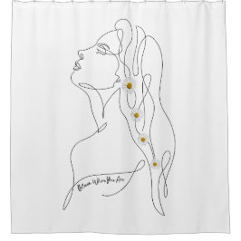 Cortina Para Box Desenho em Linha da Arte da Mulher - Bloom onde vo