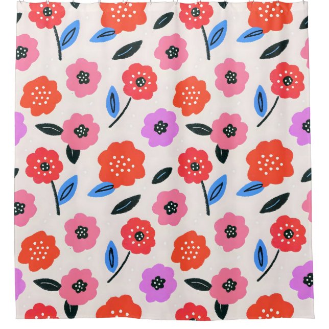 Cortina Para Box Desenho Han de padrão de flores (Frente)