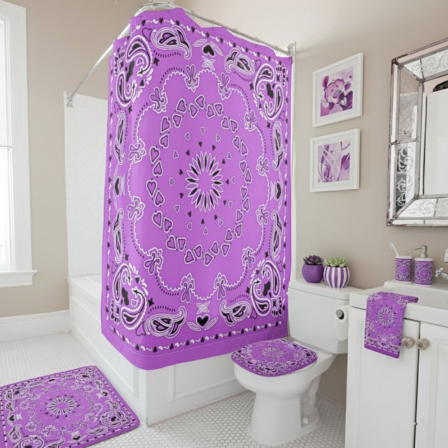 Cortina Para Box Desenho oriental roxo (Criador carregado)