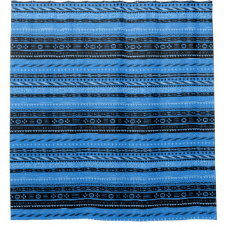 Cortina Para Box Desenho Tribal Azul Shango