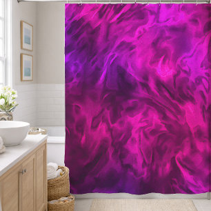 Cortina Para Box Design Abstrato Rosa e Roxo