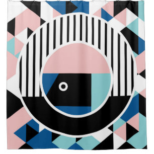Cortina Para Box Design de abstrato de Memphis. Marca geométrica fa