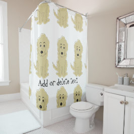 Cortina Para Box Design de cachorro Goldendoodle amarelo
