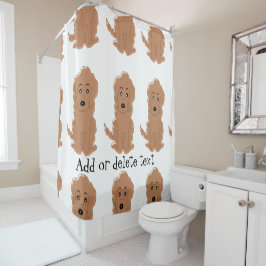 Cortina Para Box Design de cachorro Goldendoodle Vermelho