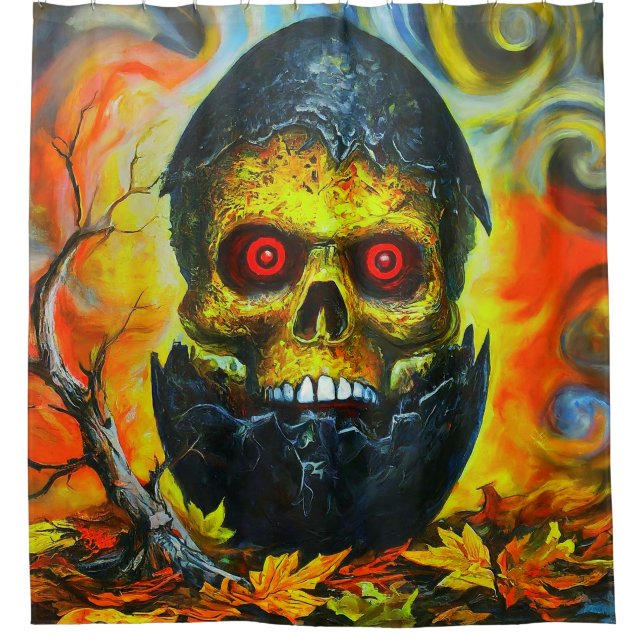 Cortina Para Box Design de crânio (Frente)