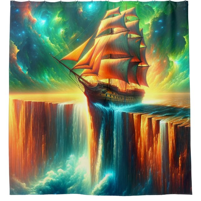 Cortina Para Box Design de Fantasia de Navio Grande (Frente)