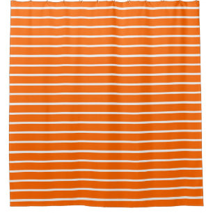 Cortina Para Box Design de Listras Laranja e Branco