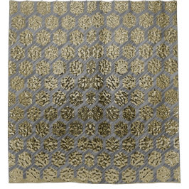 Cortina Para Box Design de luxo Dourado e prateado