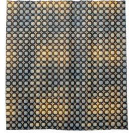 Cortina Para Box Design de Padrão Abstrato de Grade Geométrica Escu