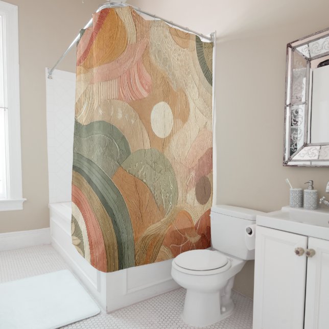 Cortina Para Box Design do Abstrato Terrestre da Boêmia Retroativa (In Situ)